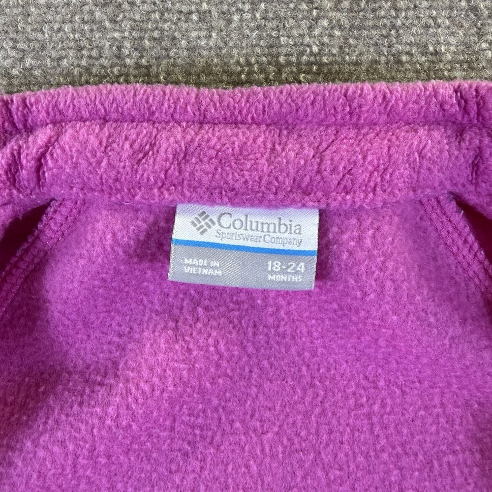Columbia Infant/Toddler Girls Benton Springs Full Zip Pink Fleece Jacket 18-24 M - Picture 8 of 11